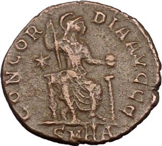 Gratian 367ad Ancient Roman Coin Roma W Globe & Spear I35754