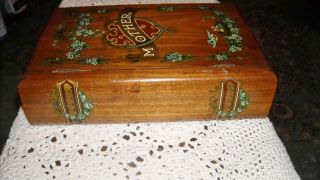 Antique Victorian Wood Mother Bible Box Trinket Keepsake Box.  Latch w/ Hinged Lid 2