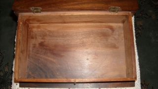 Antique Victorian Wood Mother Bible Box Trinket Keepsake Box.  Latch w/ Hinged Lid 7