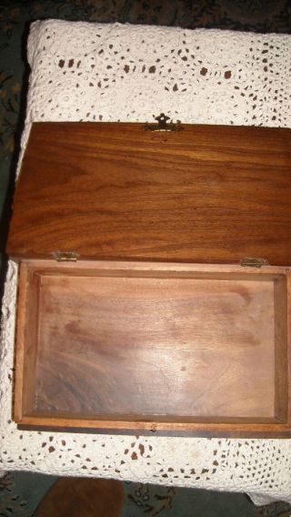 Antique Victorian Wood Mother Bible Box Trinket Keepsake Box.  Latch w/ Hinged Lid 8