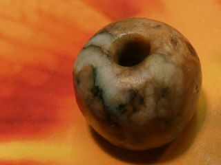 ANCIENT PRE - COLUMBIAN - MESOAMER.  MAYAN JADE BELIZE BEAD 15.  4 BY 13.  1 MM HEIRLOOM 4