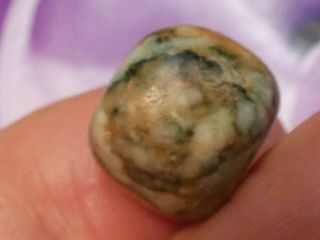 ANCIENT PRE - COLUMBIAN - MESOAMER.  MAYAN JADE BELIZE BEAD 15.  4 BY 13.  1 MM HEIRLOOM 6