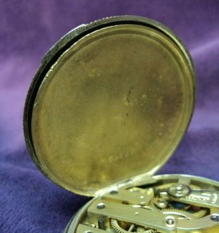 Serviced 1890s Swiss Fancy Dial Cylinder 43mm 8 Size.  800 Silver Pocket Watch 7