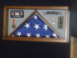 Military Honors Shadow Box Flag Display Case For 3x5 1031 (made In Wisconsin)