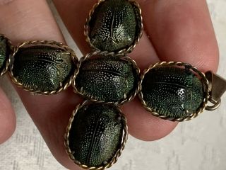 Victorian 9ct Gold Real Scarab Ring Pendant Cross Antique Mourning Egyptian 10