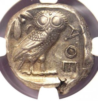 Ancient Athens Greece Athena Owl Tetradrachm Coin (440 - 404 BC) - NGC XF 5