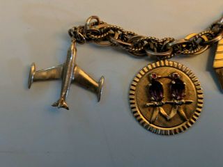 Vintage Estate GOLD Charm Bracelet w/ 7 GOLD charms (misc stones/gems) 50,  grams 2