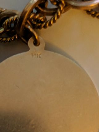 Vintage Estate GOLD Charm Bracelet w/ 7 GOLD charms (misc stones/gems) 50,  grams 8