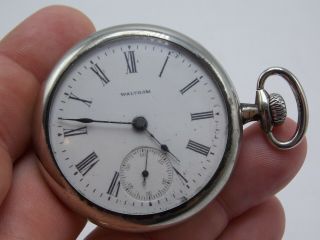 Antique Waltham Model 1883 18 Size 7 Jewel Side Winder Pocket Watch Circa 1902