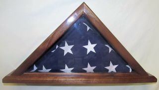 Walnut Flag Display For 3x5 Flag,  Solid Walnut Lumber With Natural Finish