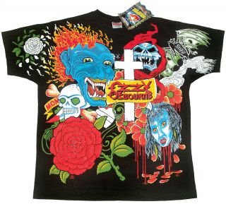 Rare Vintage Tour T - Shirt Ozzy Osbourne Tattoo Black Sabbath Heavy Metal 80s 90s