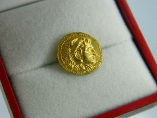 Ancient Collectible 22k Solid Yellow Gold Greek Coin