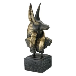 Anubis: 18 " Gods Of Ancient Egypt Sculptural Hieroglyph Museum Mount Statue Bust