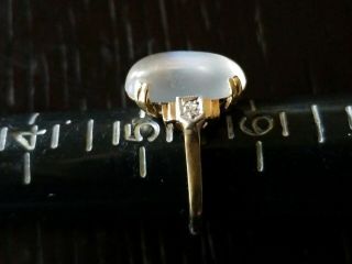 Antique Art Deco 14k Gold Moonstone Diamond Ring - Art Deco Jewelry - FF Felger 11