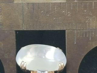 Antique Art Deco 14k Gold Moonstone Diamond Ring - Art Deco Jewelry - FF Felger 12