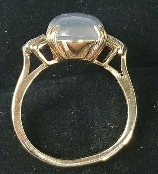 Antique Art Deco 14k Gold Moonstone Diamond Ring - Art Deco Jewelry - FF Felger 9