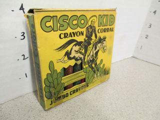 Crayon Boxed Set Vintg Cisco Kid 1951 Tv Western Cowboy Saalfield Corral Playset