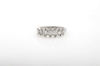 Antique 1940s $5000 1.  50ct 7 Marquis Vs G Diamond Platinum Wedding Band Ring