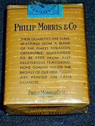 WWII US 1941 Philip Morris & Co.  Ltd.  Cigarette Pack Series 111 Rare 7