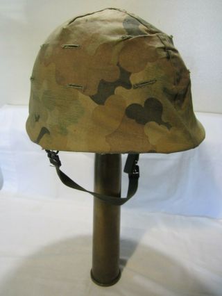 Vintage Wwii/korean War Era Us American M1 Helmet Named Camo Cover & 2 Decals