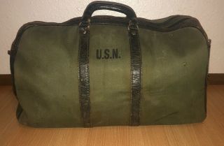 Vintage Ww2 Usn Military Aviators Duffle Bag Flight Pilot