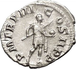 GORDIAN III with symbol of power 241AD Silver Denarius Ancient Roman Coin i51040 2