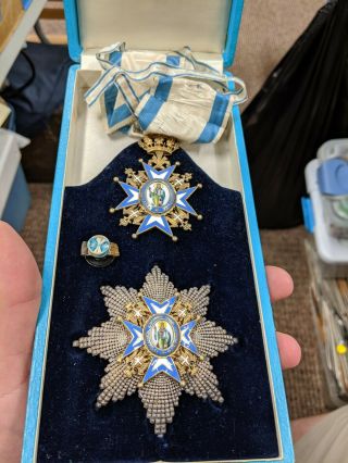 Serbia,  Kingdom Order Of St.  Sava Second Class Sash Order And Breast Star Cased