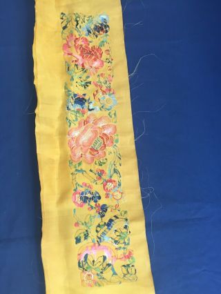 Antique Chinese Silk with Fine Detailed Embroidery of Flowers 6