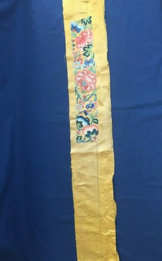 Antique Chinese Silk with Fine Detailed Embroidery of Flowers 7