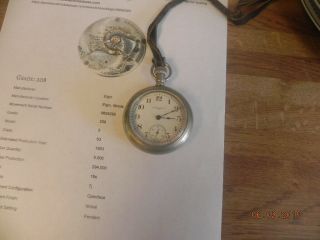 Elgin 18 Size Antique Pocket Watch With A 7 Jewel Movement