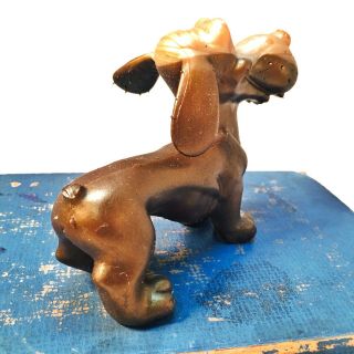 Vintage Russ Berrie RDF Oily Jiggler Doggy Dog/ Gold Brown / 1968 / No Tail Lip 7