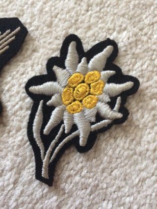 Rare Unissued Ww2 German Edelweiss Flower Hat Patch