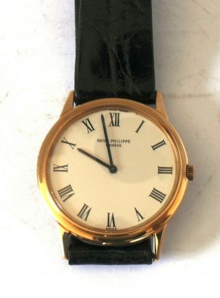 Patek Philippe Calatrava 3591 18k Gold Watch Old Stock