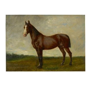 Antique Equestrian Painting | John Lewis Shonborn Landscape Painting Of Horse