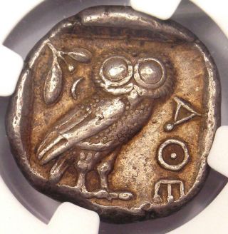 Ancient Athens Greece Athena Owl Tetradrachm Coin (440 - 404 BC) - NGC Choice VF 5