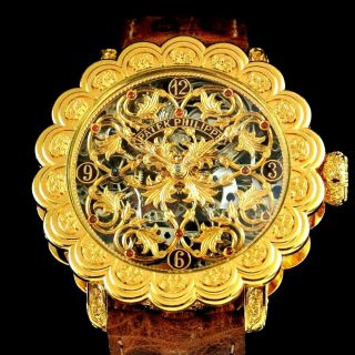 PATEK PHILIPPE Men ' s Wrist Watch Gold Skeleton Vintage Mens Wristwatch Swiss 4