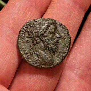 Ancient Roman Coin Dupondius Marcus Aurelius 172ad Jupiter Seated Ric1065 10.  31g