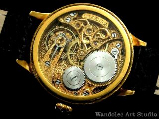 OMEGA Vintage Men ' s Wrist Watch Gold Regulateur Half Skeleton Mens Wristwatches 6