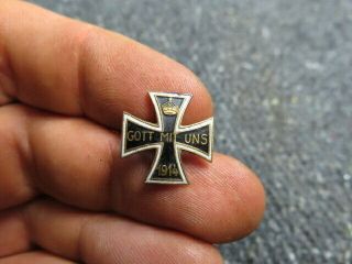 Wwi Imperial German “gott Mit Uns 1914” Iron Cross Patriotic Pin