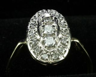 Art Deco Vintage Ring Old European Cut Natural.  40 Ctw Diamonds 14k Ring