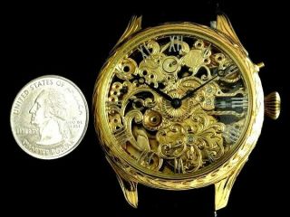 IWC Schaffhausen Vintage Men ' s Wrist Watch Gold Skeleton Mens Wristwatch Swiss 11