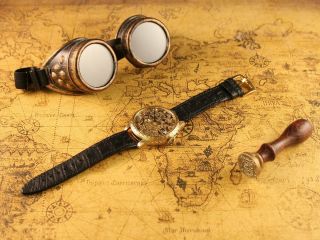 IWC Schaffhausen Vintage Men ' s Wrist Watch Gold Skeleton Mens Wristwatch Swiss 2