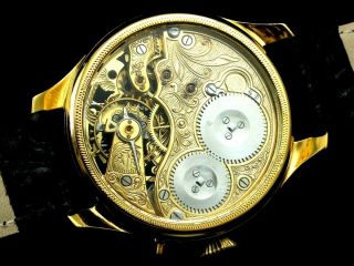 IWC Schaffhausen Vintage Men ' s Wrist Watch Gold Skeleton Mens Wristwatch Swiss 7