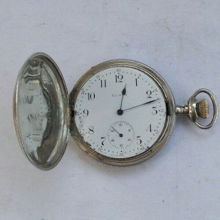 Rare Vintage 2 " Sterling Silver Elgin Wind Up Pocket Watch Early Look Nr