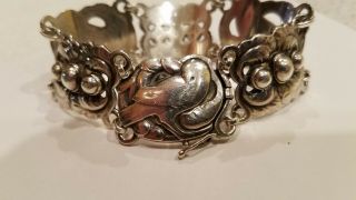 Vintage appears to be unsigned Georg Jensen dove Sterling Silver bracelet 14 2