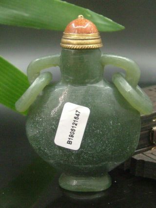 Antique Chinese Nephrite Celadon - Hetian - - Jade Statues Double - Rings Snuff Bottle3