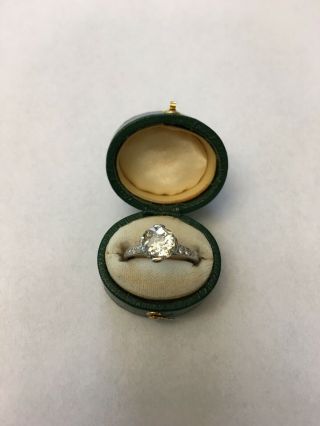 Antique Art Deco Platinum 2 Carat Old Mine Cut Diamond Ring