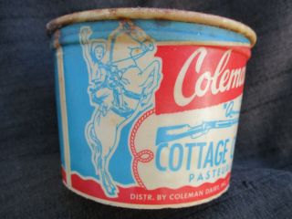 VINTAGE 1950s ANNIE OAKLEY COTTAGE CHEESE CARTON COLEMAN DAIRY LITTLE ROCK,  AR. 5