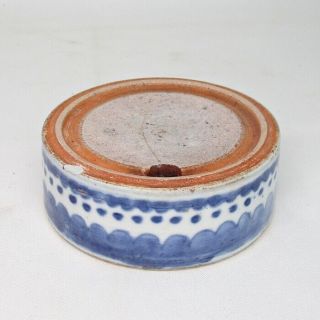G053: Chinese Old Blue - And - White Porcelain Ink Stone Of Appropriate Form