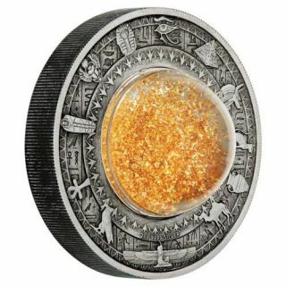 Golden Treasures Of Ancient Egypt 2oz Silver Antiqued Coin Tuvalu 2019